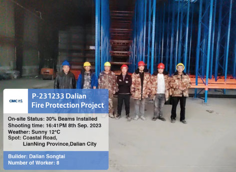 Vison Racking تقدم حلول التخزين الصناعية مع مشروع الحماية من الحرائق P-231233 Dalian
