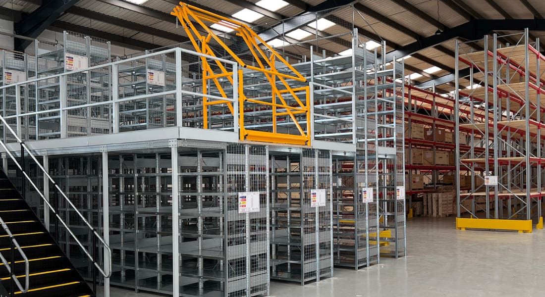 pallet racking supported mezzanine system