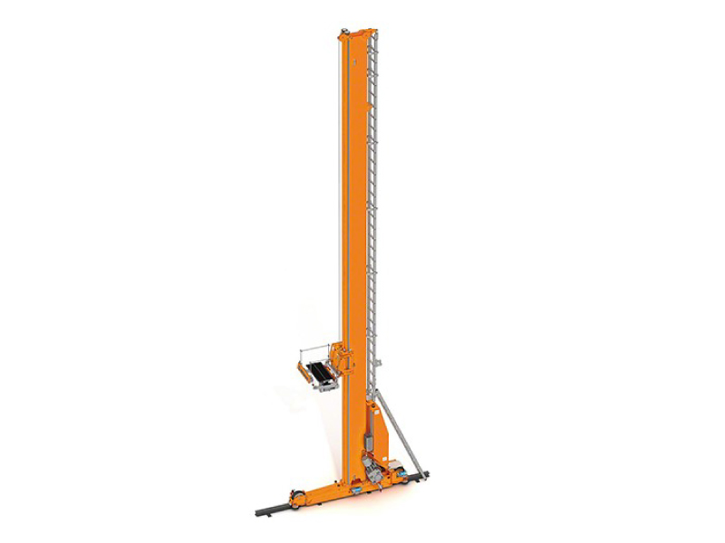 A reference demo picture showing a single deep stacker crane for small items